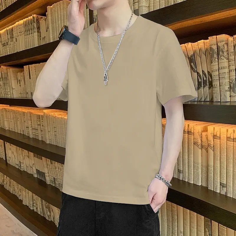 Men's Green Short Sleeve T-Shirt Casual All Match
