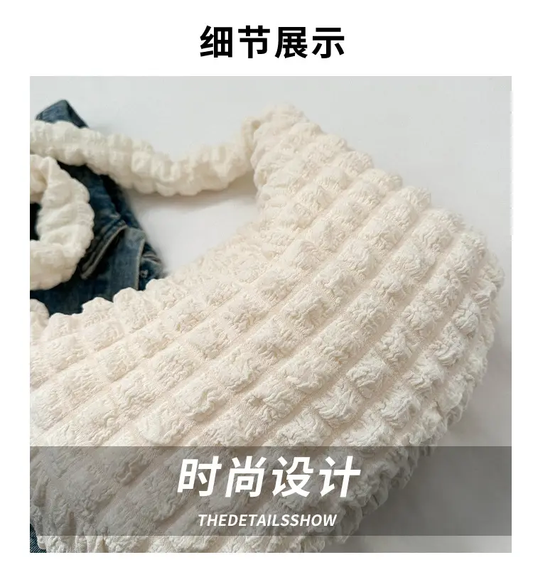 2023 New Fashion Shoulder Bag Black Pleated Clouds — feature 4