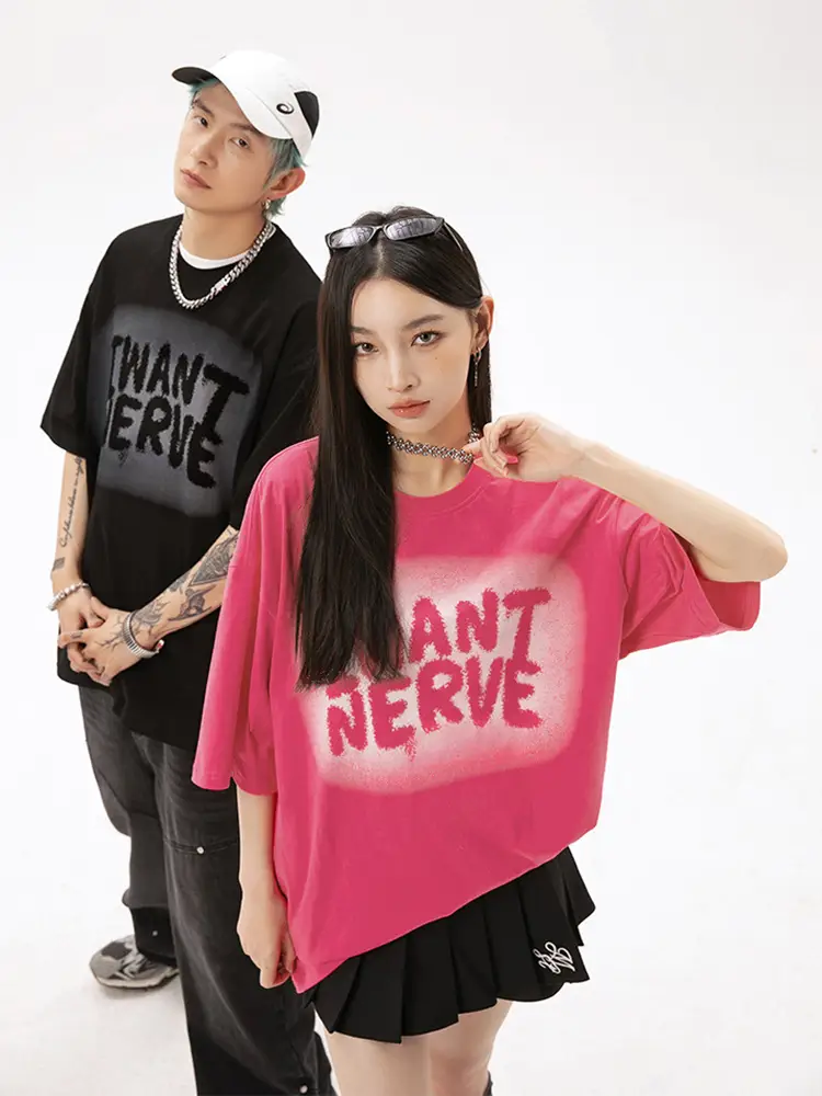 Men Women Printed T-Shirt Black Instant Nerve