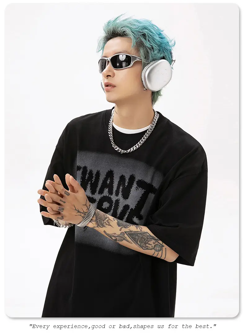 Men Women Printed T-Shirt Black Instant Nerve — feature 16