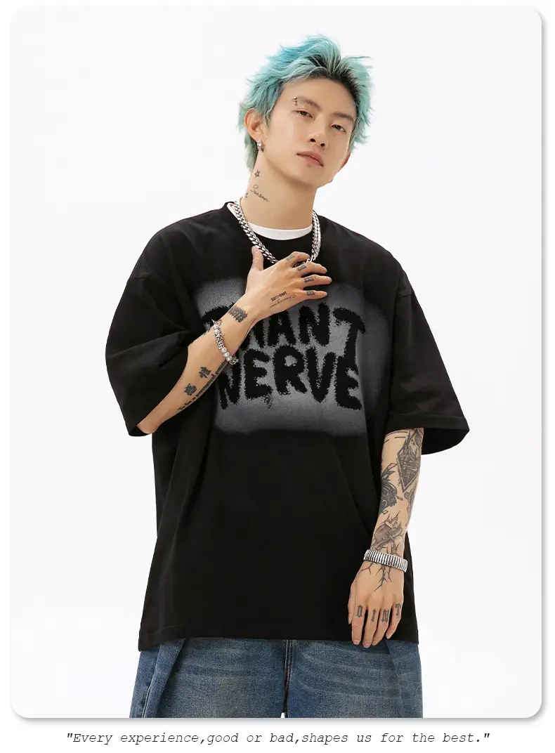 Men Women Printed T-Shirt Black Instant Nerve — feature 17