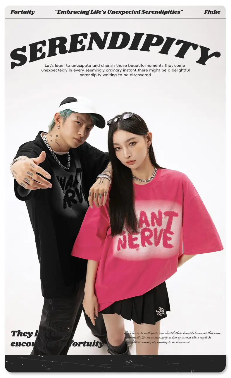 Men Women Printed T-Shirt Black Instant Nerve — feature 2