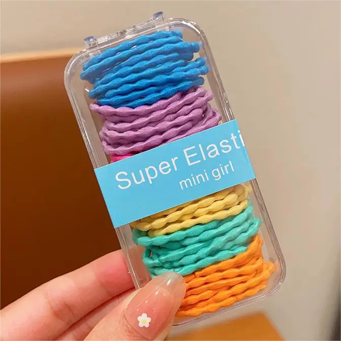 Super Elastic Mini Girls Hair Rope Rainbow Pack - Image 2