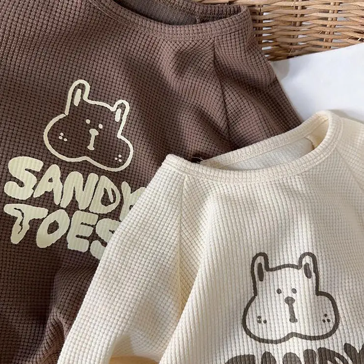 Sandy Toes Long Sleeve T-Shirt Kids Brown Cream - Image 4