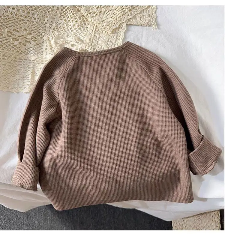 Sandy Toes Long Sleeve T-Shirt Kids Brown Cream — feature 9