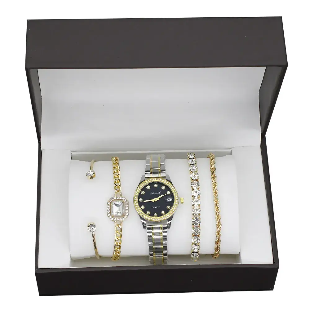 12-Piece Luxury Watch Set for Women Gold Plated Diamond Bracelets - Image 22