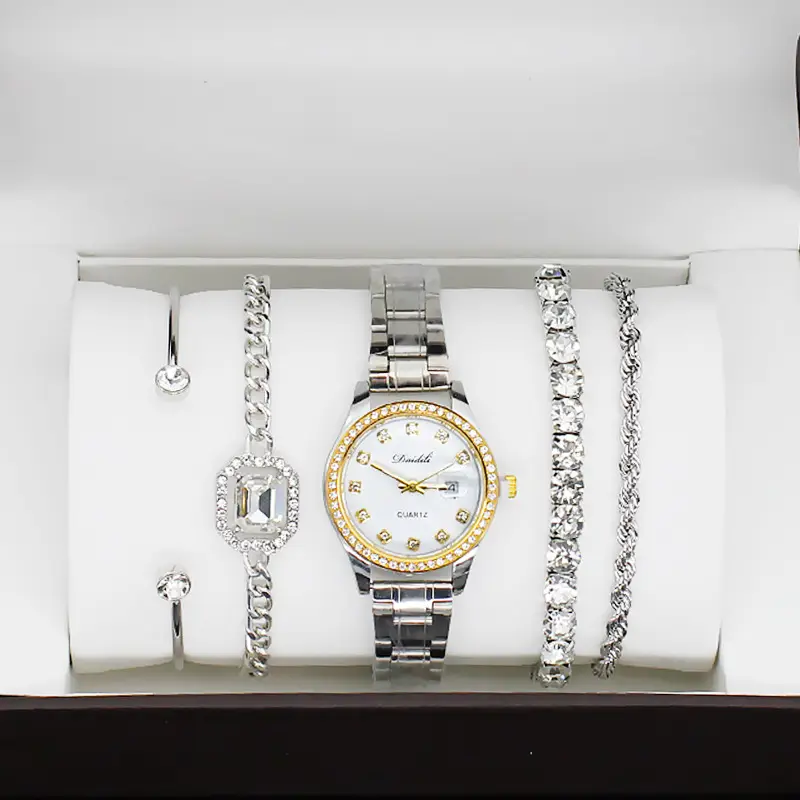 12-Piece Luxury Watch Set for Women Gold Plated Diamond Bracelets — feature 10