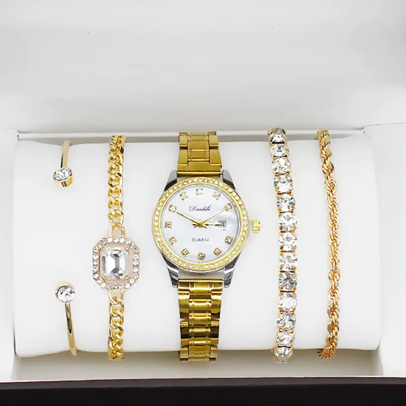 12-Piece Luxury Watch Set for Women Gold Plated Diamond Bracelets — feature 11