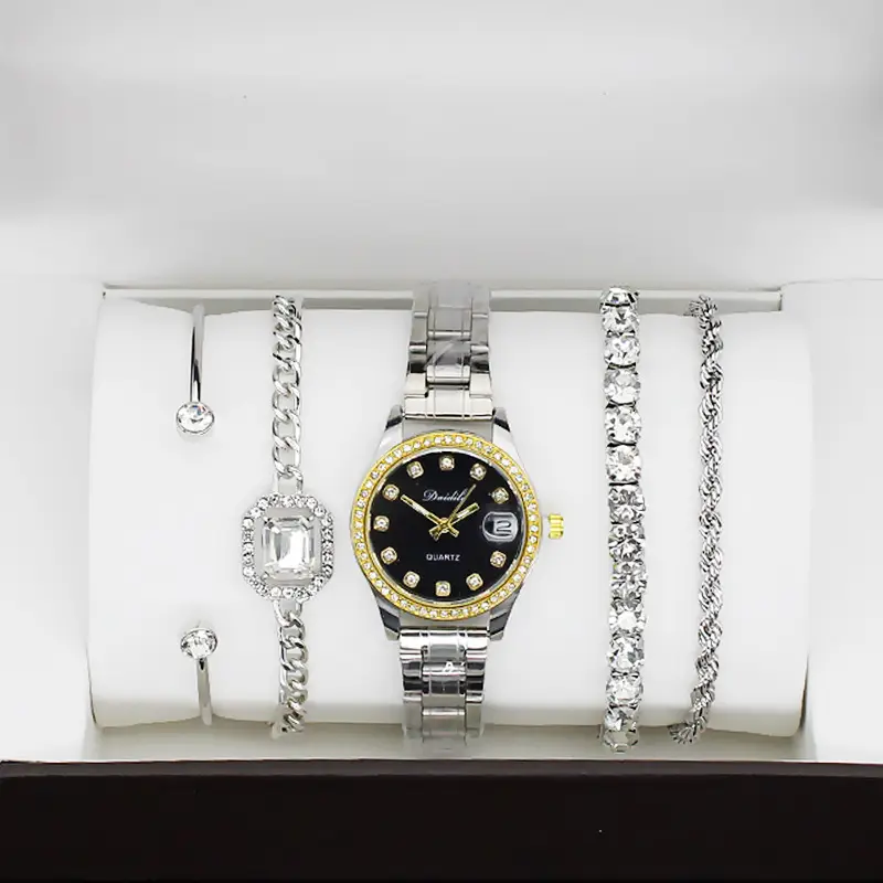 12-Piece Luxury Watch Set for Women Gold Plated Diamond Bracelets — feature 14
