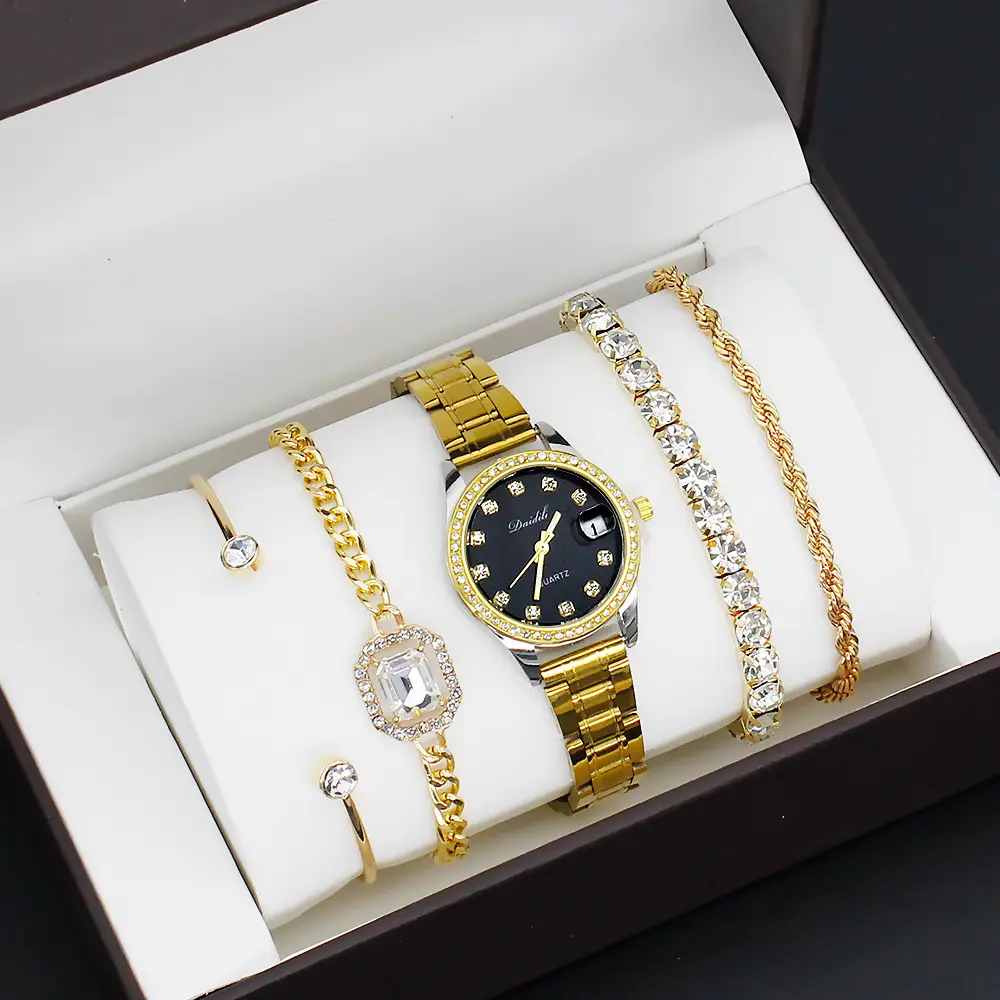 12-Piece Luxury Watch Set for Women Gold Plated Diamond Bracelets — feature 4