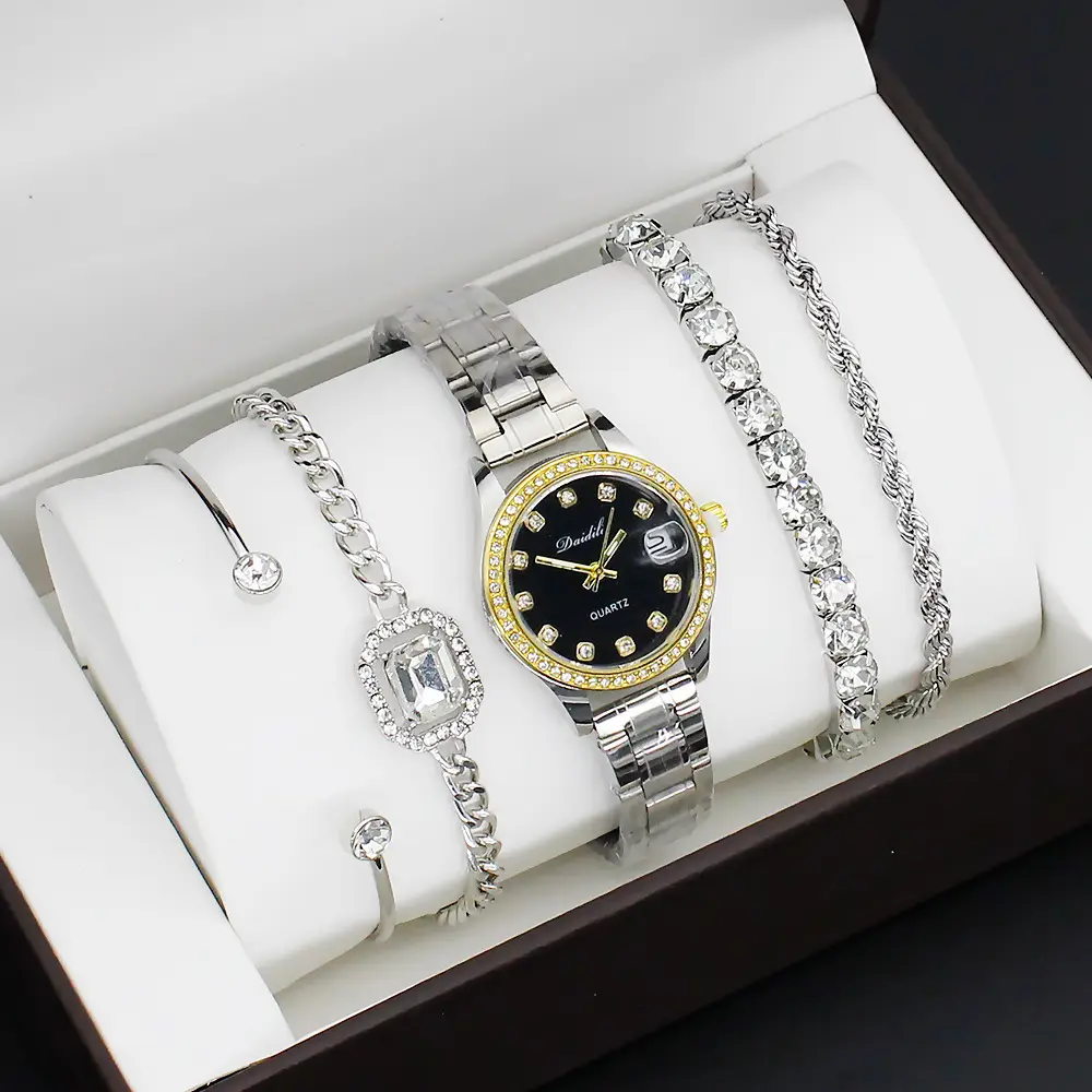 12-Piece Luxury Watch Set for Women Gold Plated Diamond Bracelets — feature 7