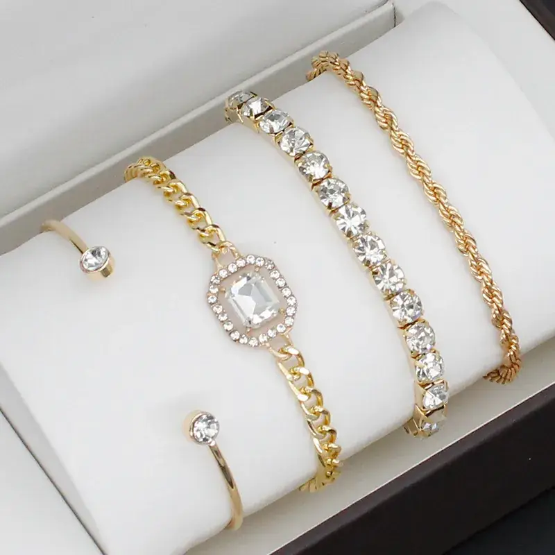 12-Piece Luxury Watch Set for Women Gold Plated Diamond Bracelets - Image 19