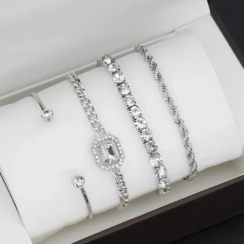 12-Piece Luxury Watch Set for Women Gold Plated Diamond Bracelets - Image 20