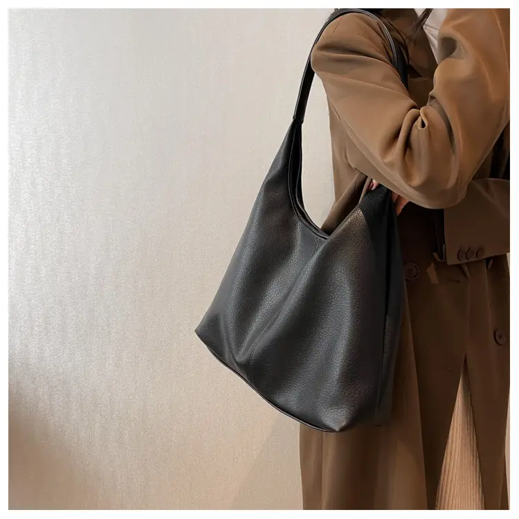Women's Large Capacity Tan Leather Shoulder Bag — feature 10