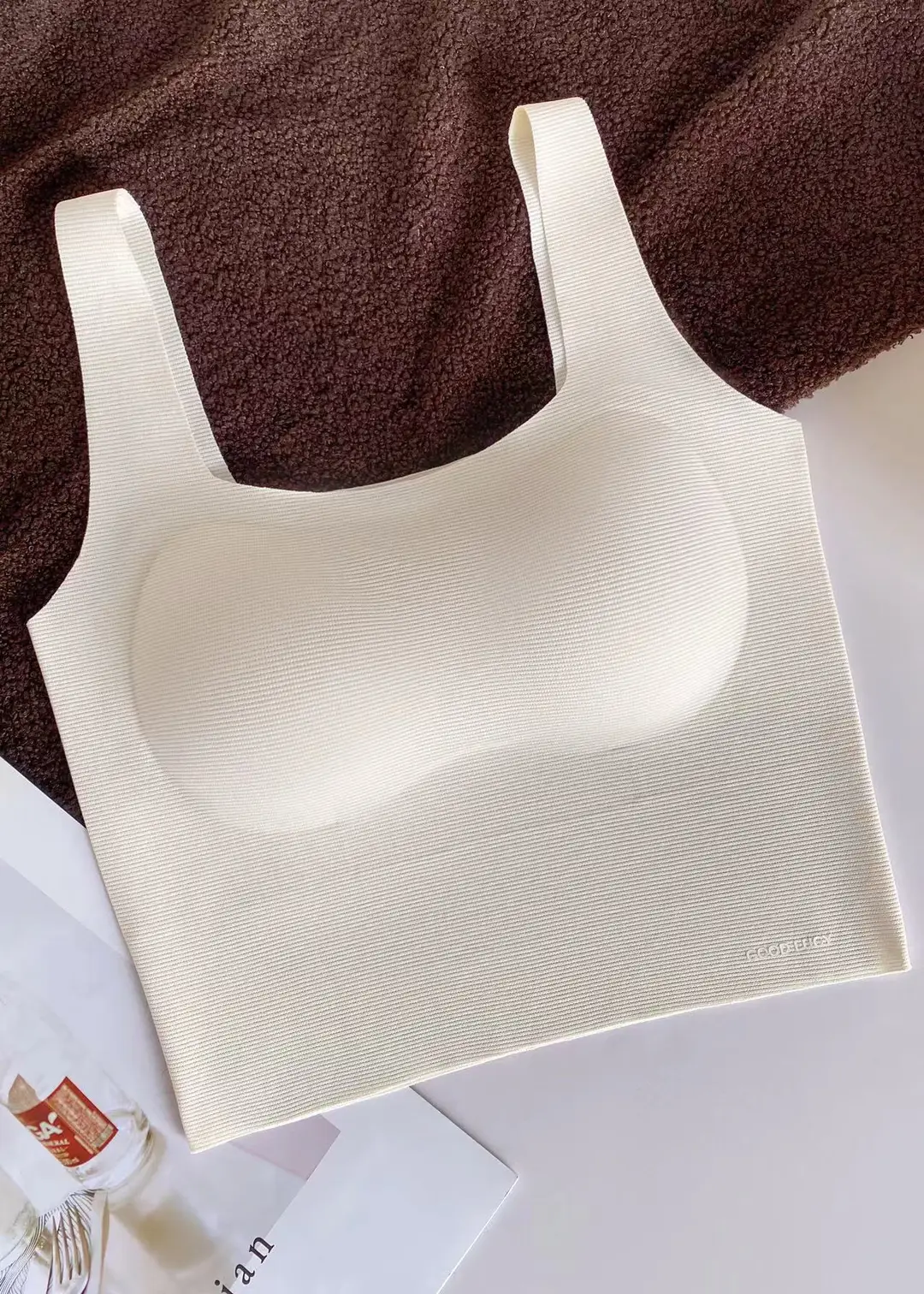 80893D three-dimensional seamless beauty back vest underwear women's lightweight comfortable wireless fixed Cup slim inner bra - Image 2