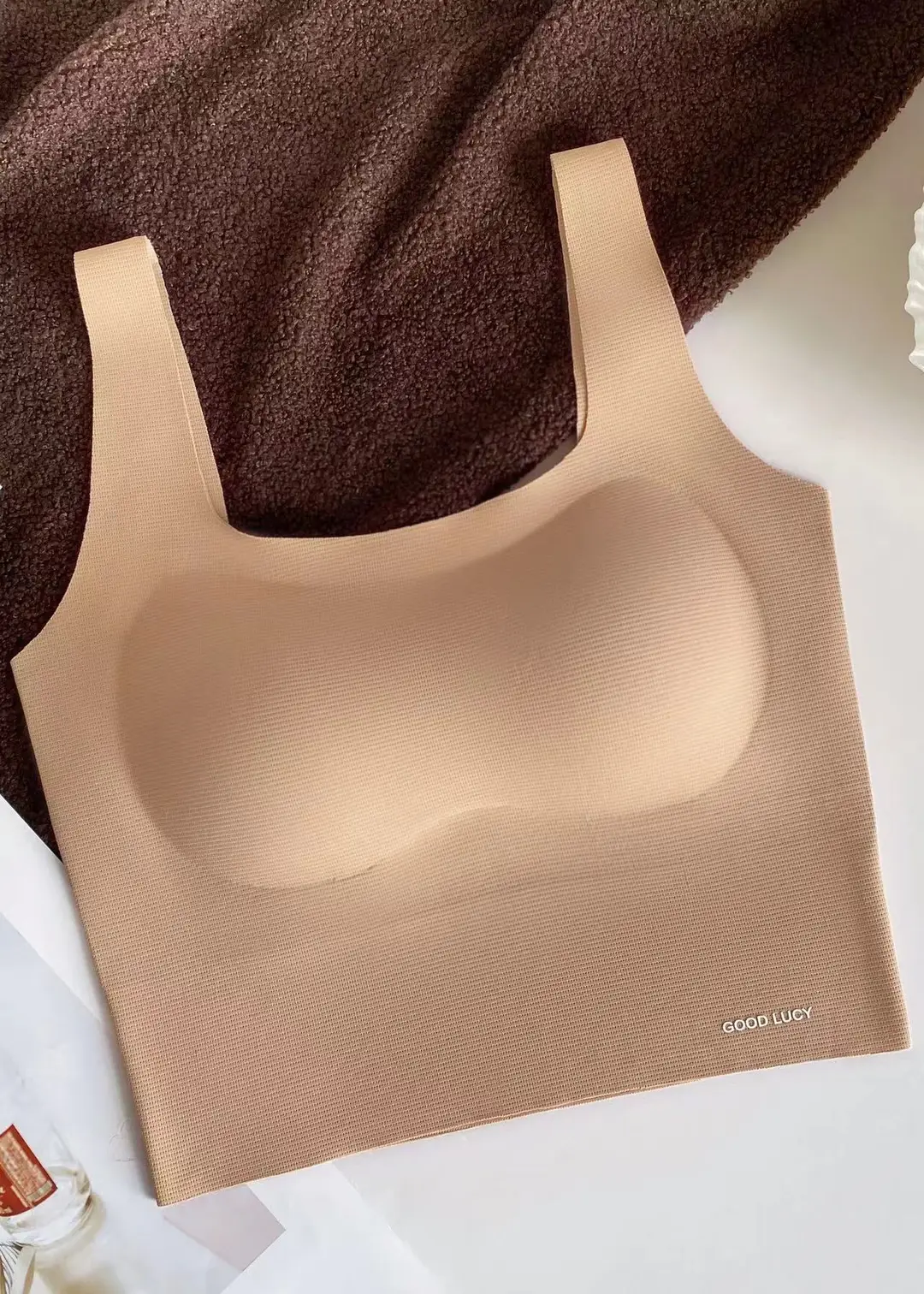 80893D three-dimensional seamless beauty back vest underwear women's lightweight comfortable wireless fixed Cup slim inner bra - Image 3