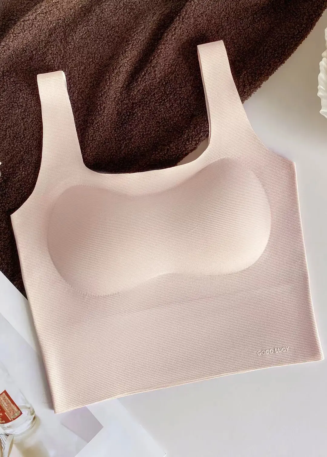 80893D three-dimensional seamless beauty back vest underwear women's lightweight comfortable wireless fixed Cup slim inner bra - Image 5
