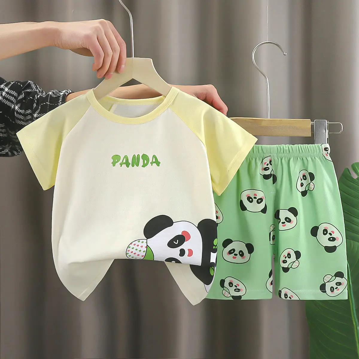 Dinosaur Printed Baby Boys Cotton Shorts Suit Light Blue — feature 25