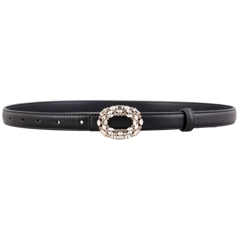 Women Brown Rhinestone Buckle Belt 2025 - Image 8