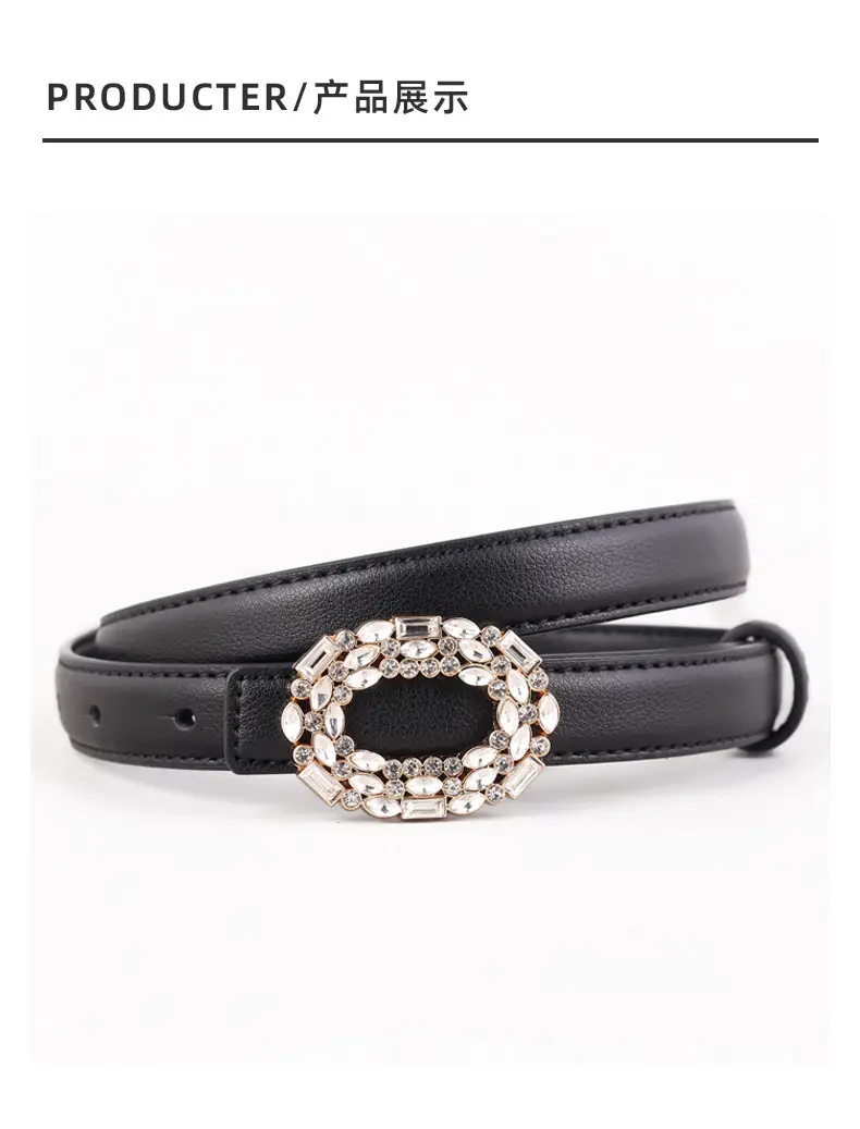 Women Brown Rhinestone Buckle Belt 2025 — feature 37