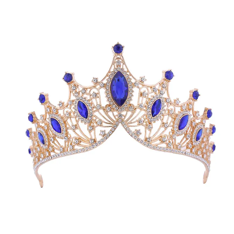 Handmade Alloy Crown Horse Eye Large Crystal Bridal Headband - Image 10