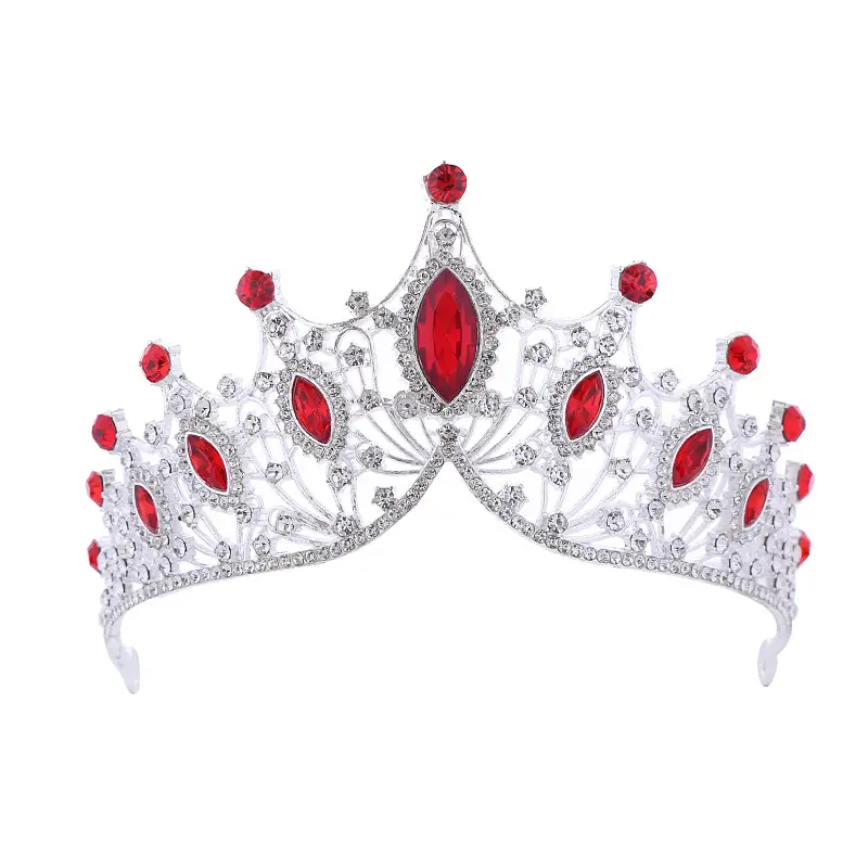 Handmade Alloy Crown Horse Eye Large Crystal Bridal Headband - Image 6