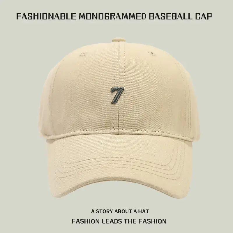 3D Beige Baseball Cap with 7 Embroidered Designs - Image 9