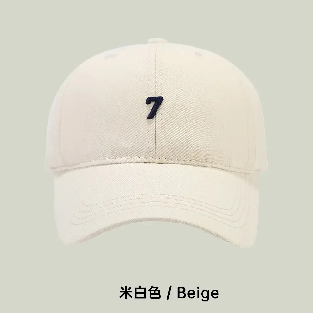 3D Beige Baseball Cap with 7 Embroidered Designs - Image 4