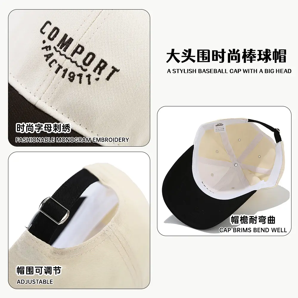 Men's Comfort Factor Peaked Cap Black White