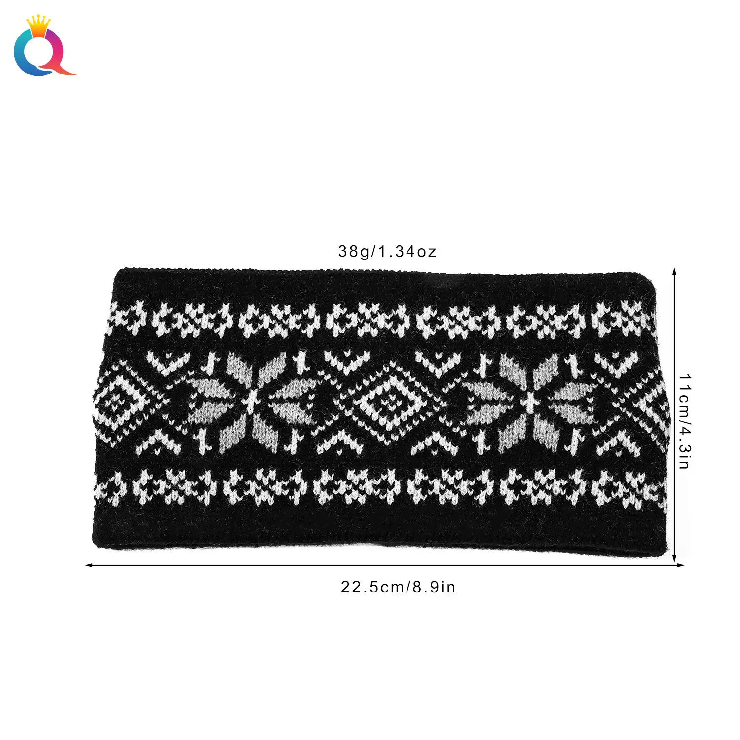 Black Knitted Wool Hair Band for Women — feature 22
