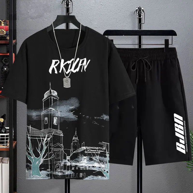 Men's Black Graphic T-Shirt with Mosque Design - Image 4