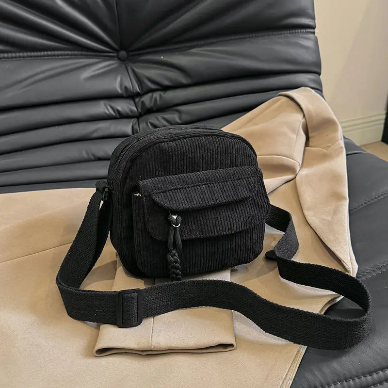 Green Corduroy Crossbody Bag for Girls Campus Style - Image 5