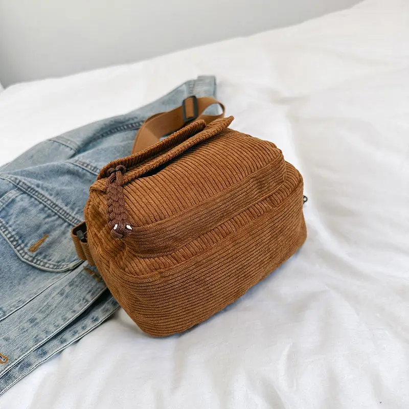 Green Corduroy Crossbody Bag for Girls Campus Style — feature 26