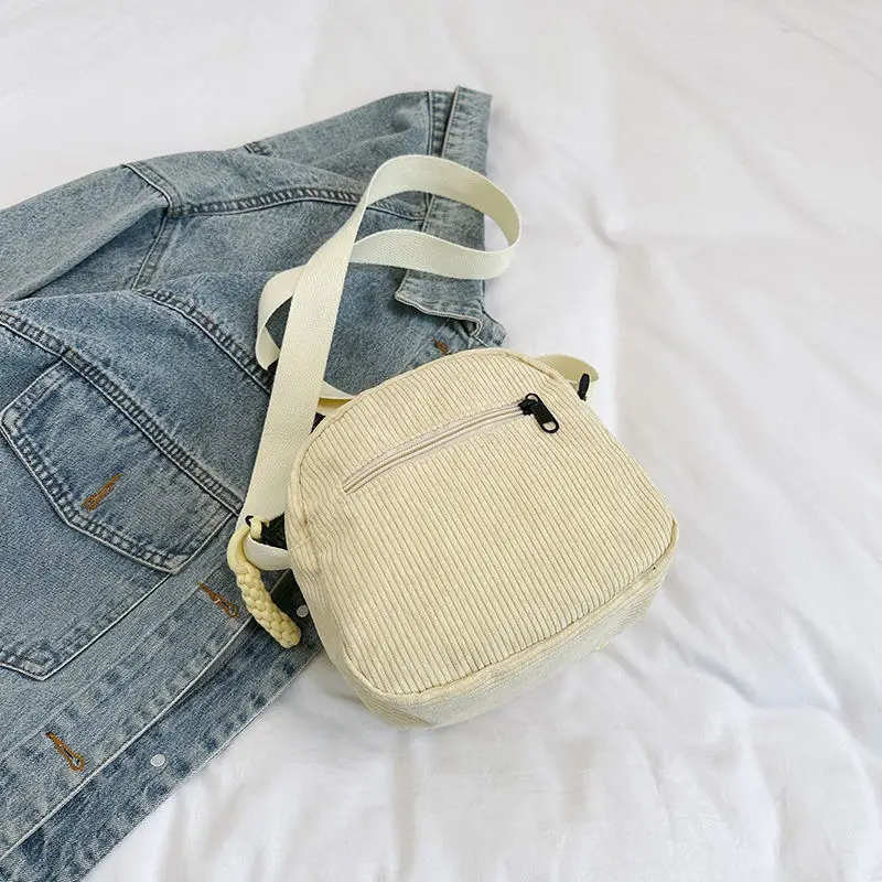 Green Corduroy Crossbody Bag for Girls Campus Style — feature 29