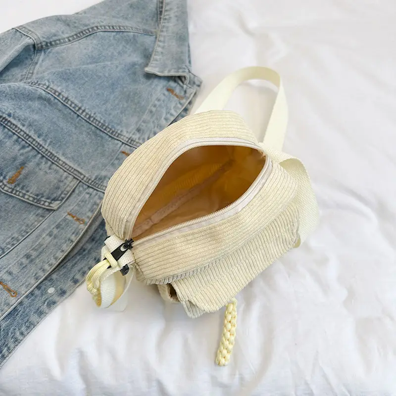 Green Corduroy Crossbody Bag for Girls Campus Style — feature 30