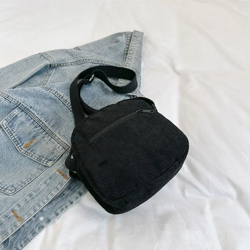 Green Corduroy Crossbody Bag for Girls Campus Style — feature 33