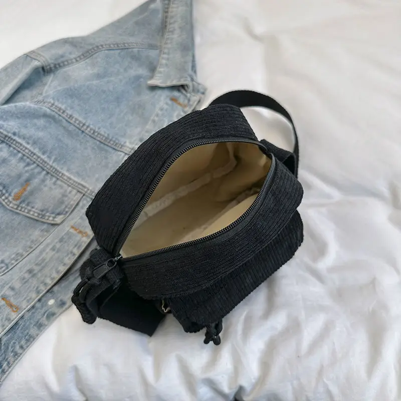 Green Corduroy Crossbody Bag for Girls Campus Style — feature 34