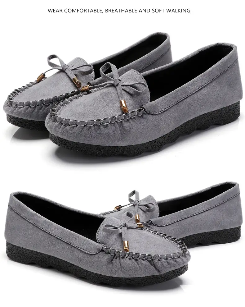 Old Beijing cloth shoes women's shoes flat single-layer shoes women's casual work shoes black bow mom shoes soft bottom peas shoes women — feature 19