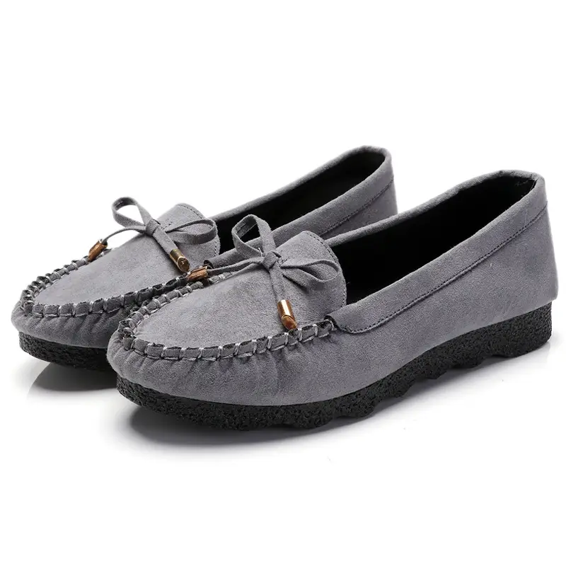 Old Beijing cloth shoes women's shoes flat single-layer shoes women's casual work shoes black bow mom shoes soft bottom peas shoes women - Image 2