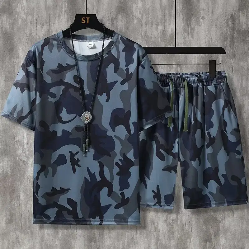Men Camo Camo Shorts T-Shirt Set Summer - Image 5