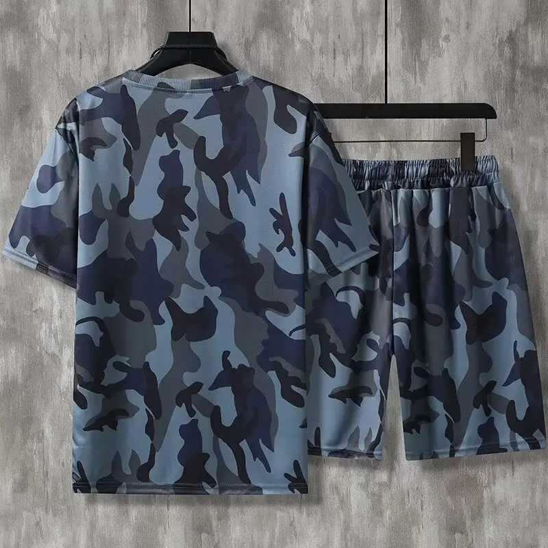 Men Camo Camo Shorts T-Shirt Set Summer - Image 7