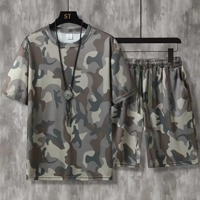 Men Camo Camo Shorts T-Shirt Set Summer — feature 6