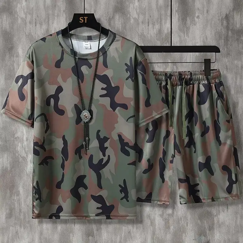 Men Camo Camo Shorts T-Shirt Set Summer — feature 8