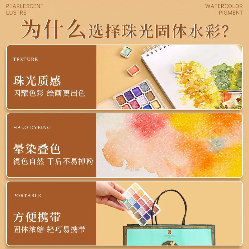 Pearlescent watercolor paint solid Dunhuang nail art gold powder color changing thangka tracing gold packing filling painting art Special