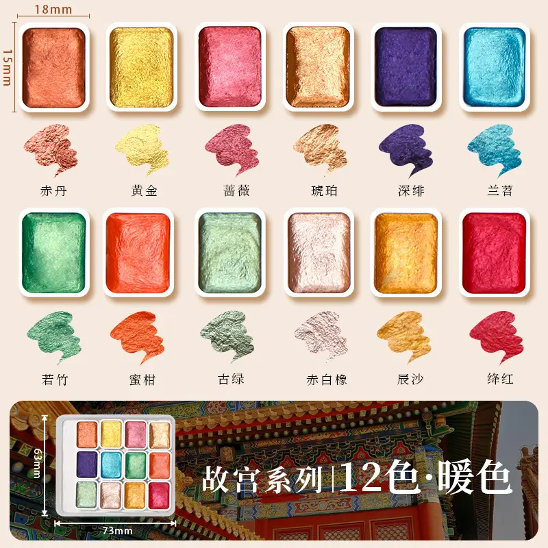 Pearlescent watercolor paint solid Dunhuang nail art gold powder color changing thangka tracing gold packing filling painting art Special
