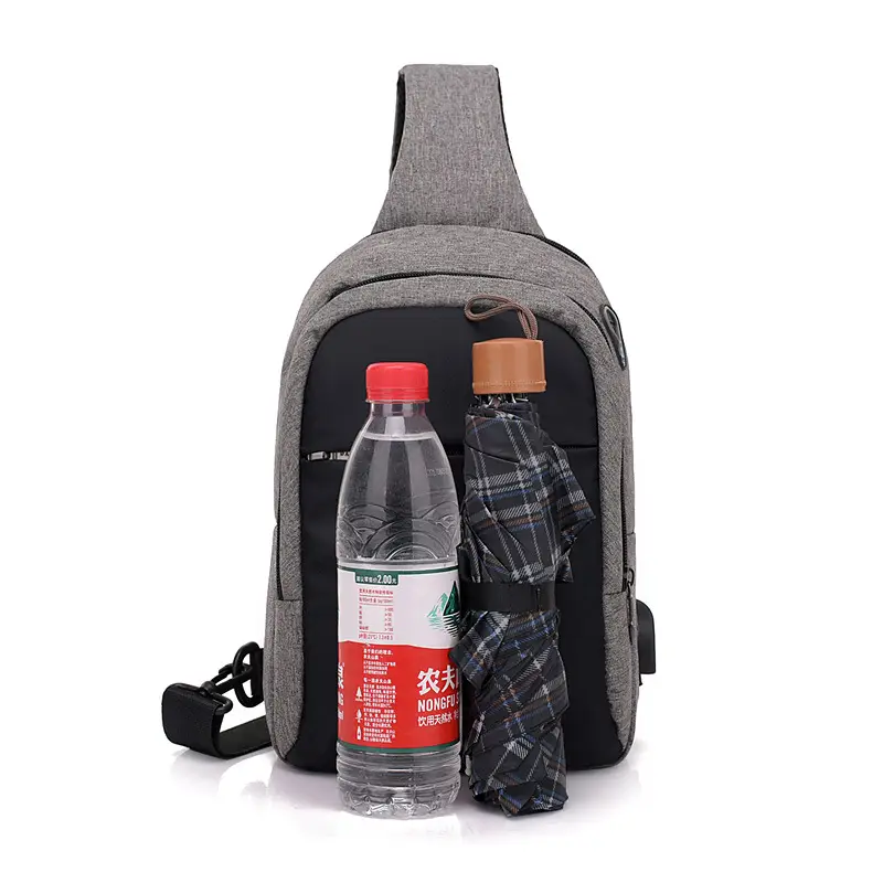 Men's USB Charging Crossbody Backpack Black Waterproof - Image 6