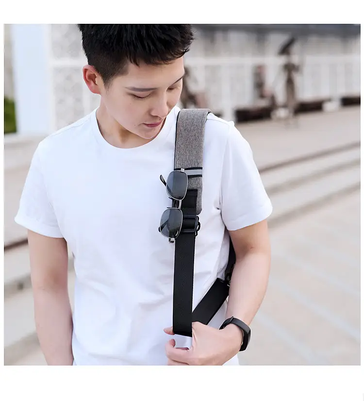 Men's USB Charging Crossbody Backpack Black Waterproof — feature 16