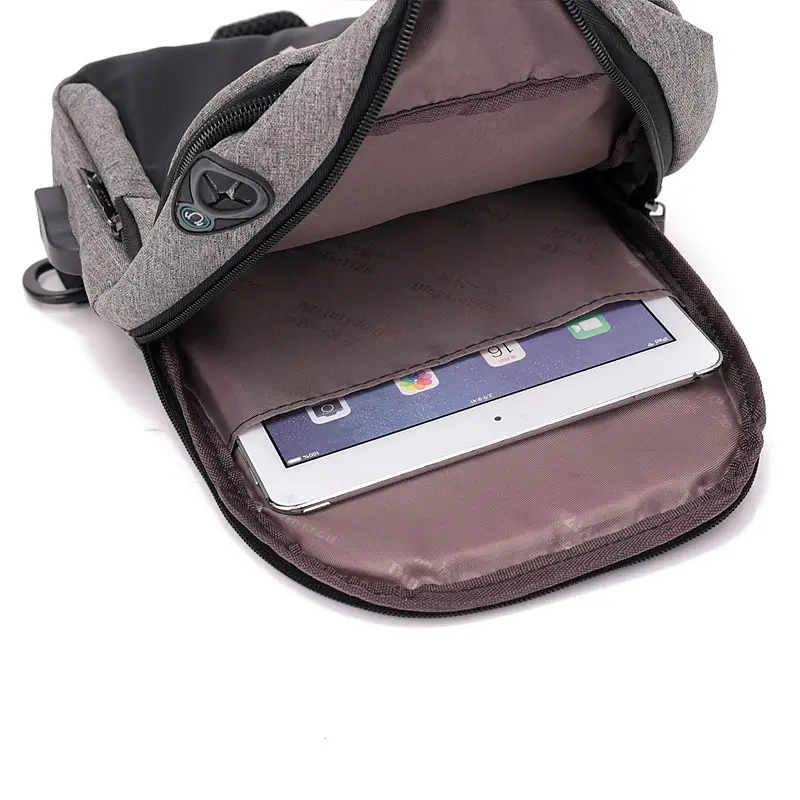 Men's USB Charging Crossbody Backpack Black Waterproof — feature 26
