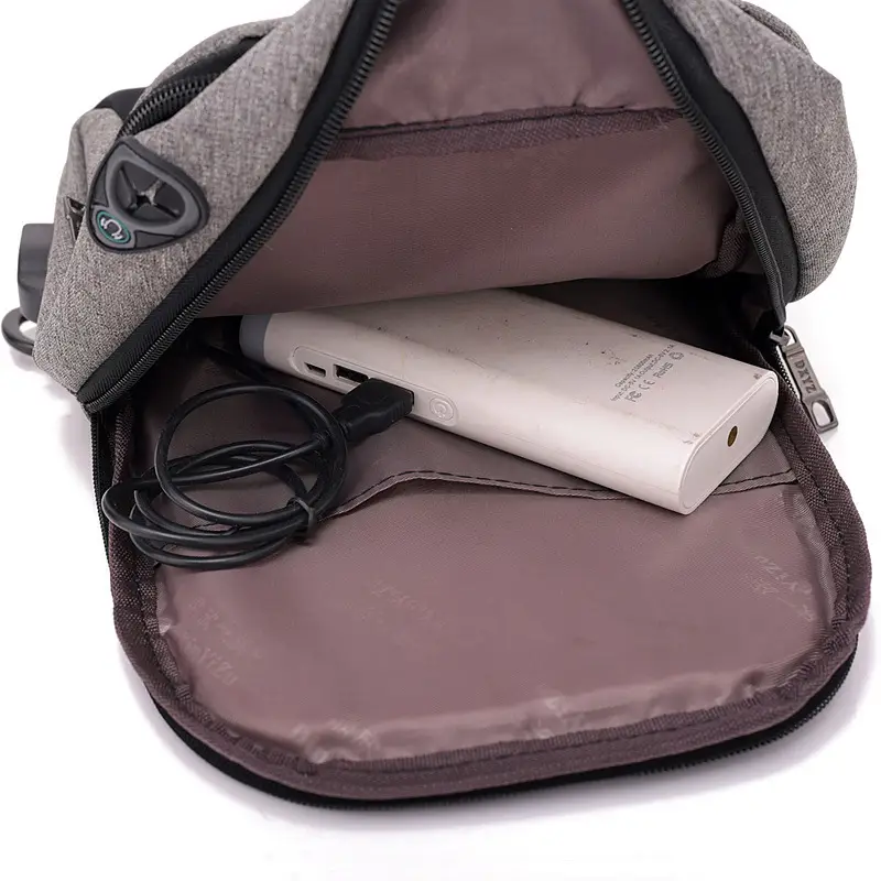 Men's USB Charging Crossbody Backpack Black Waterproof — feature 27