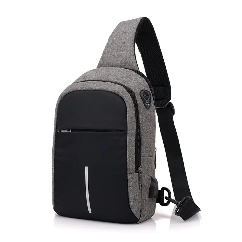 Men's USB Charging Crossbody Backpack Black Waterproof — feature 32